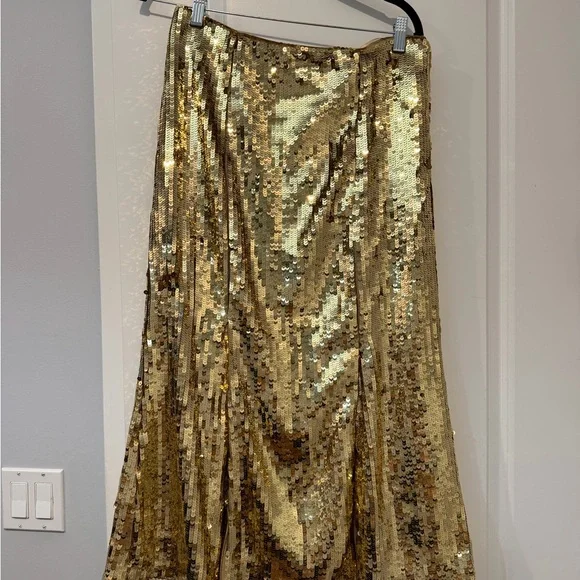 J. Crew Collection Gold Sequin Midi Skirt - Picture 3 of 10